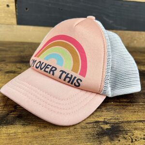 Feather 4 Arrow I'm Over This Pink Rainbow Kids Hat Trucker Mesh